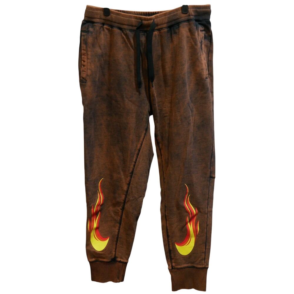 New Nike Have a Nike Day Flames Sweatpants Joggers Fleece Rust Medium MSRP $110